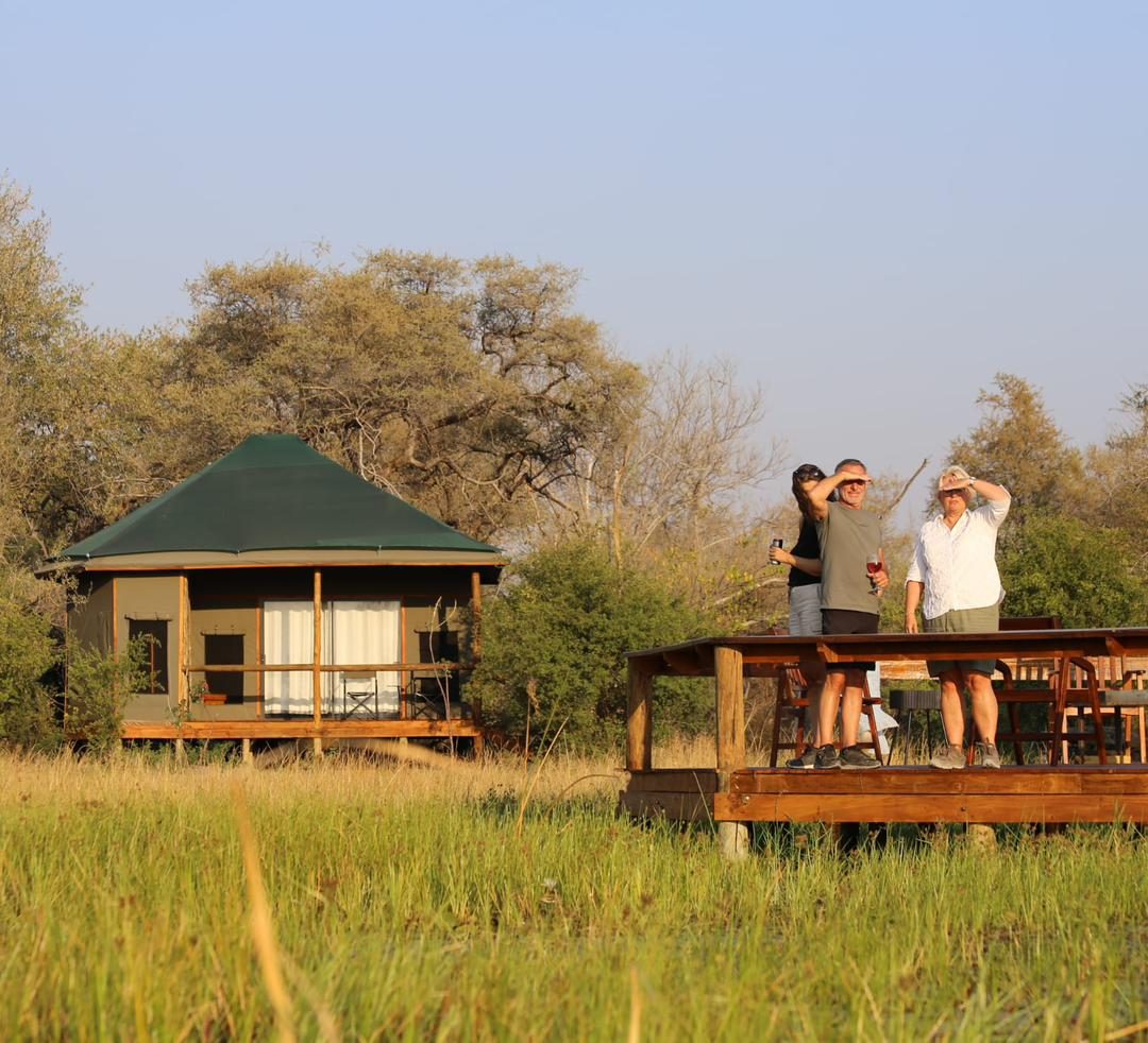 Private safari travellers enjoying a Botswana lodge experience